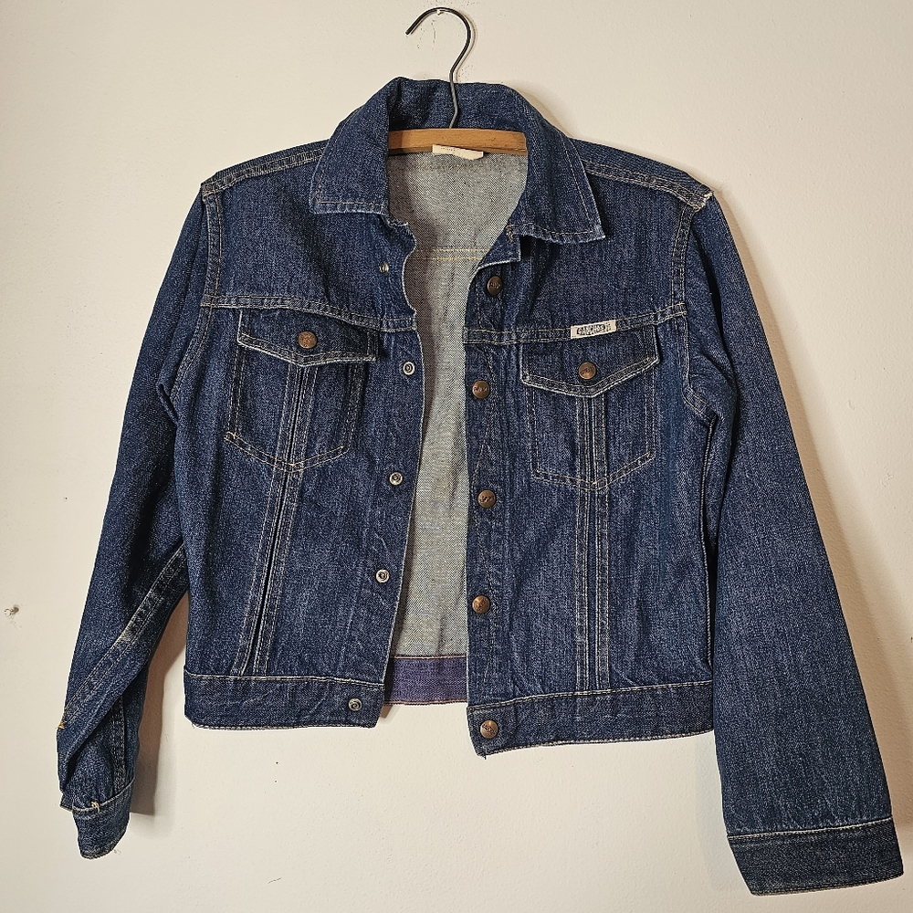 Vintage Kids Gauchos Denim Jacket Size 14 Made in USA Blue Jean